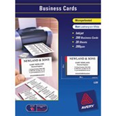 AVERY 70450 IJ39 LEATHERGRAIN BUSINESS CARD 200GSM 90 X 52MM WHITE PACK 200