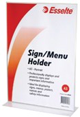 ESSELTE SIGN  MENU HOLDER DOUBLE SIDED PORTRAIT A3 CLEAR