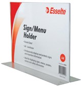 ESSELTE SIGN  MENU HOLDER DOUBLE SIDED LANDSCAPE A4 CLEAR