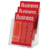 ESSELTE BROCHURE HOLDER FREE STANDING 3 TIER A4 CLEAR