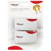 REXEL NAME BADGE PRINTABLE MAGNETIC CLOSURE PACK 2